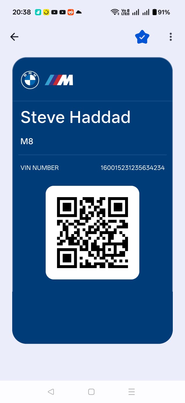BMW Digital M Card